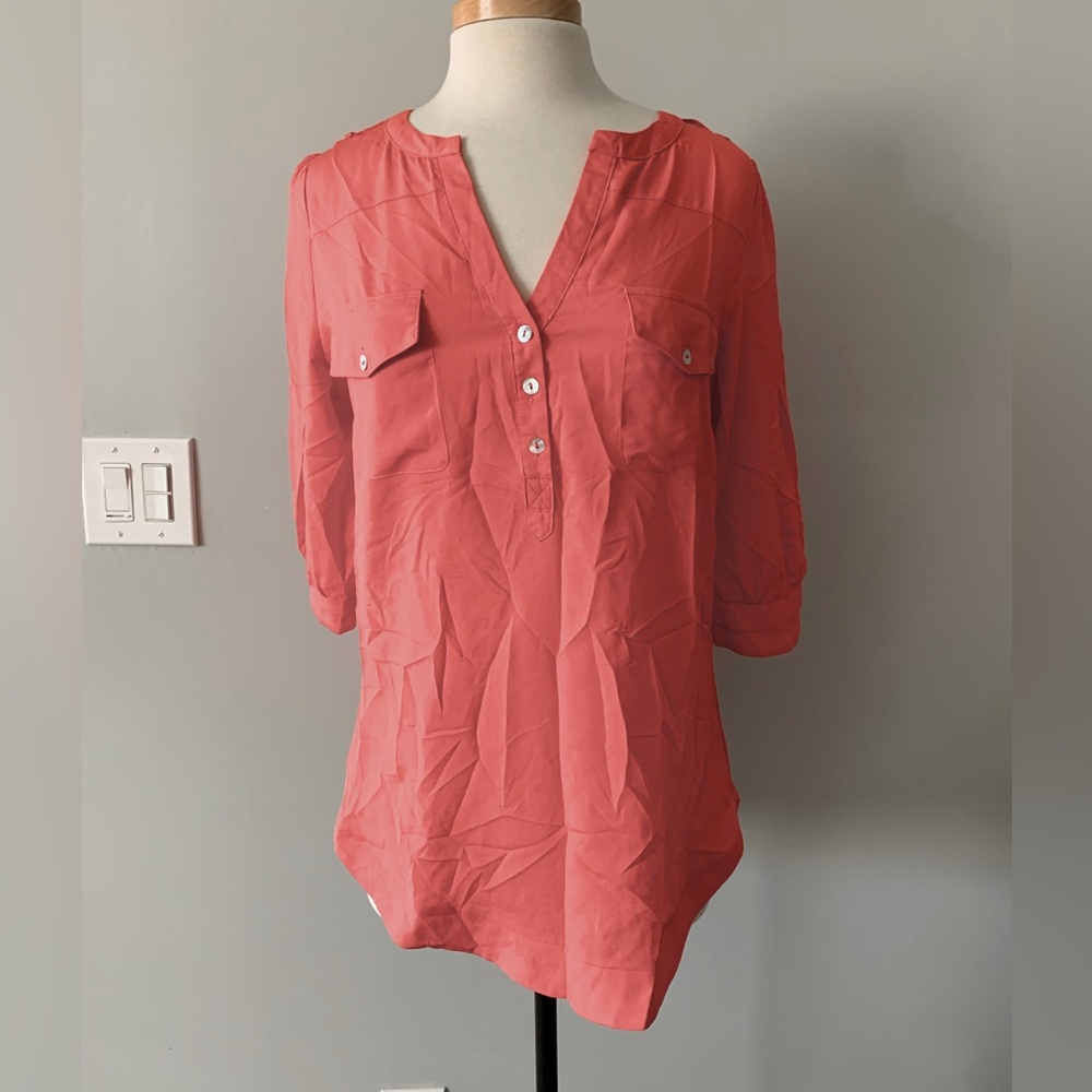 41 Hawthorne Coral Blouse